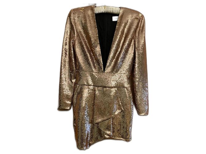 Abito mini con paillettes Alexandre Vauthier Oro Rosa D'oro