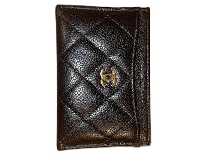 Chanel Wallets Black Leather  ref.833786