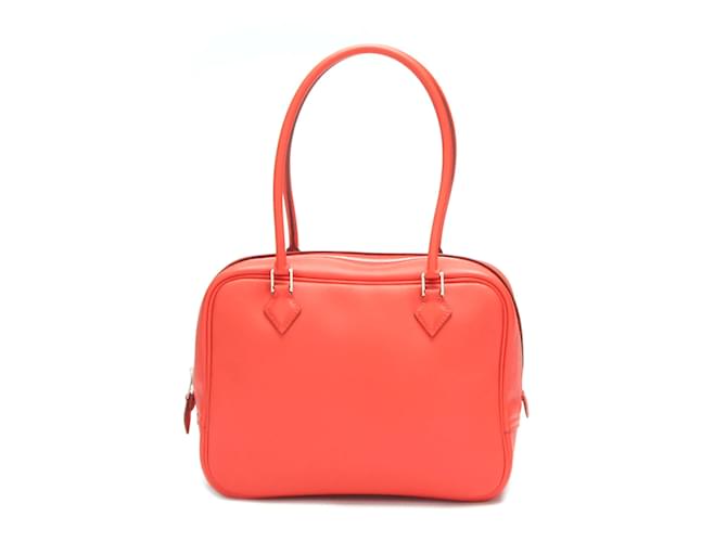 Hermès Hermes Plume 21 Leather Handbag in Very Good Condition Orange  ref.834108