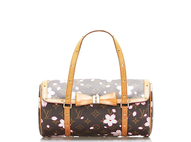 Louis Vuitton Monogram Cherry Blossom Papillon 30 Bolsa de lona M92009 em boa condição Marrom  ref.834280