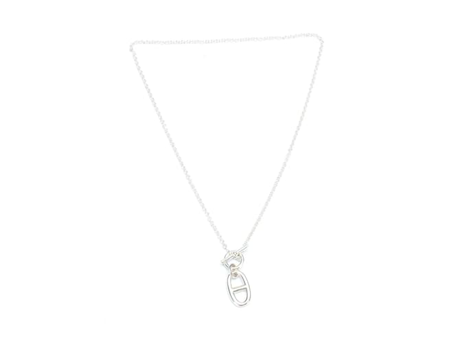 Hermès Chaine D'Ancre Halskette mit Anhänger Silber Geld Metall  ref.834335