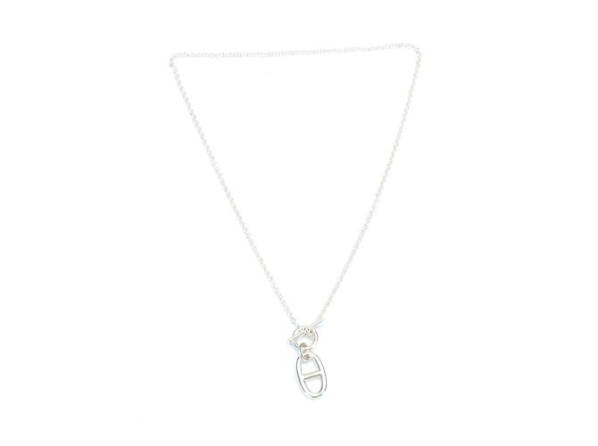 Hermès Chaine D'Ancre Halskette mit Anhänger Silber