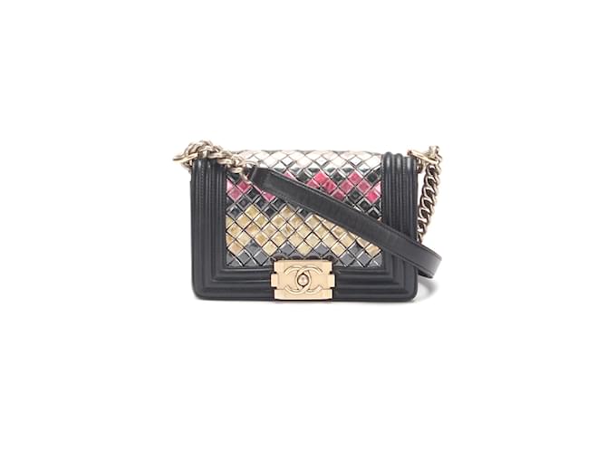 Bolsa de ombro de couro Chanel Fall 2015 Mosaic Le Boy Bag em ótimo estado Multicor  ref.834599