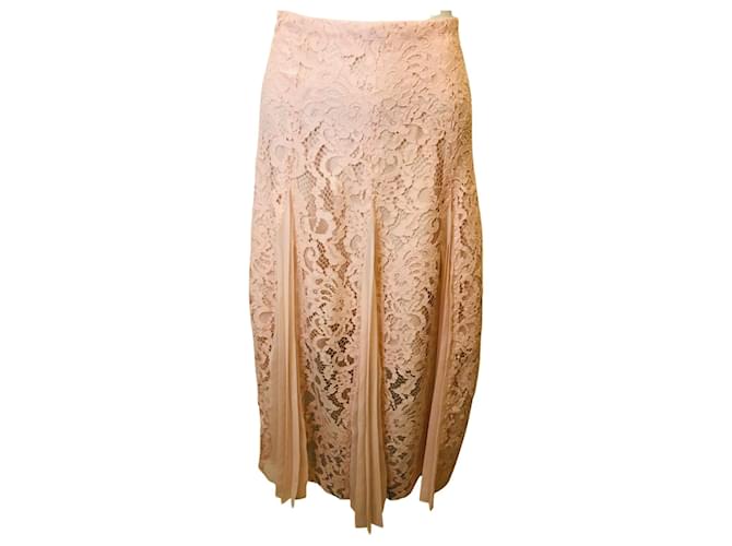 Sandro pleated lace skirt Pink  ref.834680
