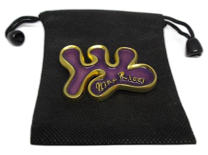 Vintage brooch signed nina ricci new 6x4 Dark purple Metal  ref.834715