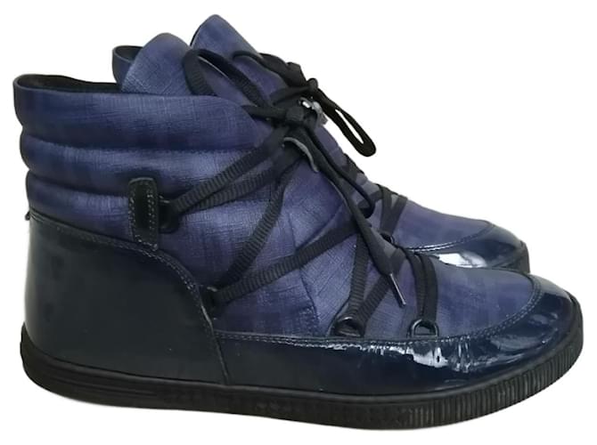 Fendi ankle boots Blu navy Nylon  ref.834817