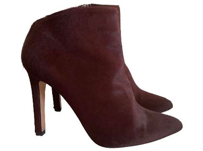 Botas Pura Lopez de piel de becerro estilo potro Burdeos