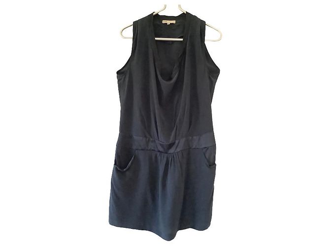 Maje short silk dress Navy blue