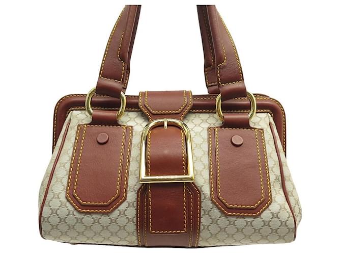 Céline CELINE HANDBAG IN TRIOMPHE CANVAS AND PURSE LEATHER CANVAS LEATHER HAND BAG Brown  ref.834937