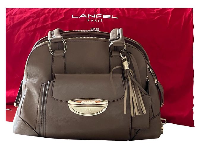 Bolsa de mão Lancel Adjani em couro taupe