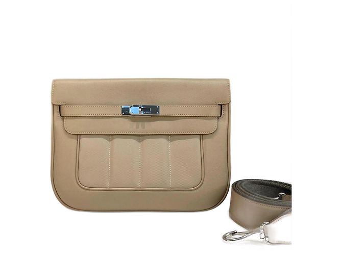 Hermès Hermes Berline 28, Argile Swift PHW Beige