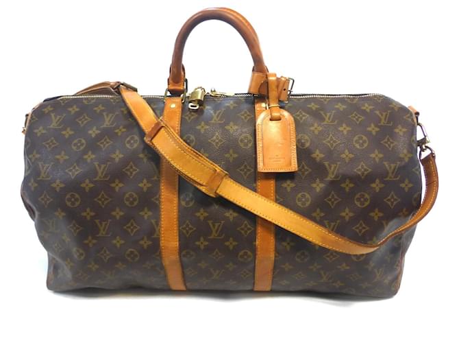 Louis Vuitton keepall 55 Monogram shoulder strap - FH8911 Brown Leather  ref.835166 - Joli Closet