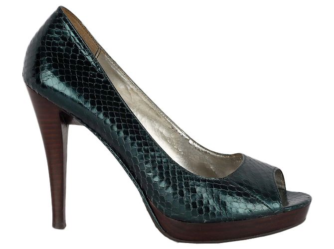 Calvin Klein Python Peep-Toe-Schuhe