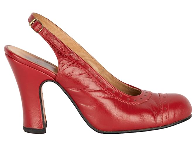 Vivienne Westwood Chaussures à talon pompe rouge Cuir Cuir vernis  ref.835777