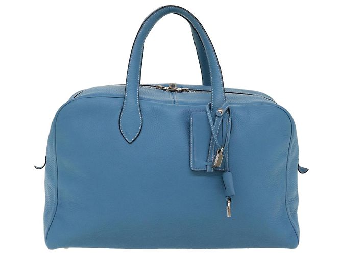 Hermès Victoria Blu chiaro Pelle