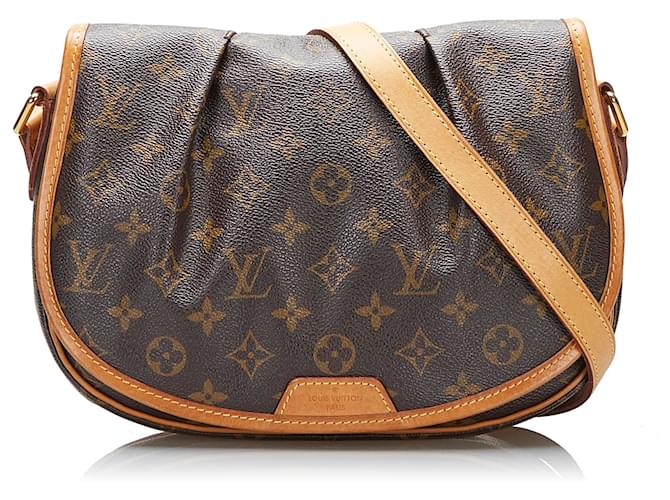 Louis Vuitton Brown Monogram Menilmontant PM Leather Cloth ref