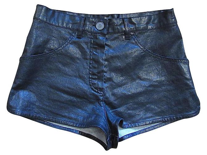Micro shorts Chanel pretos de algodão