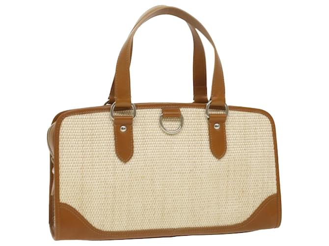 BURBERRY Hand Bag leather straw Beige Auth ro931  ref.836420
