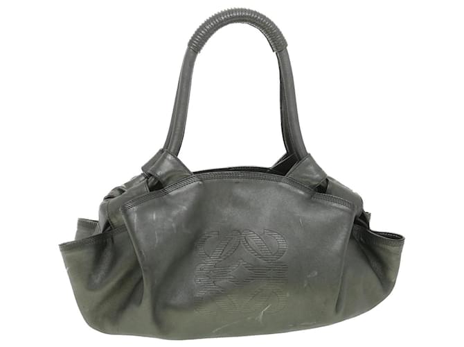 LOEWE Hand Bag Leather Gray Auth am3968 Grey  ref.836435