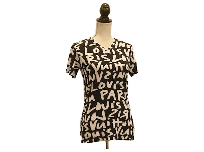 Louis Vuitton Graffiti T-Shirt - Black T-Shirts, Clothing - LOU47961