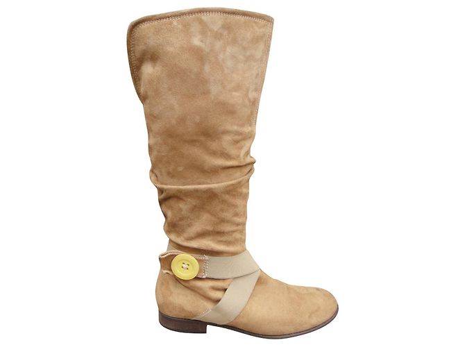 Giuseppe Zanotti beige deerskin suede boots size 37