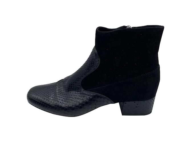 SAINT LAURENT  Ankle boots T.eu 38 Suede Black  ref.836761