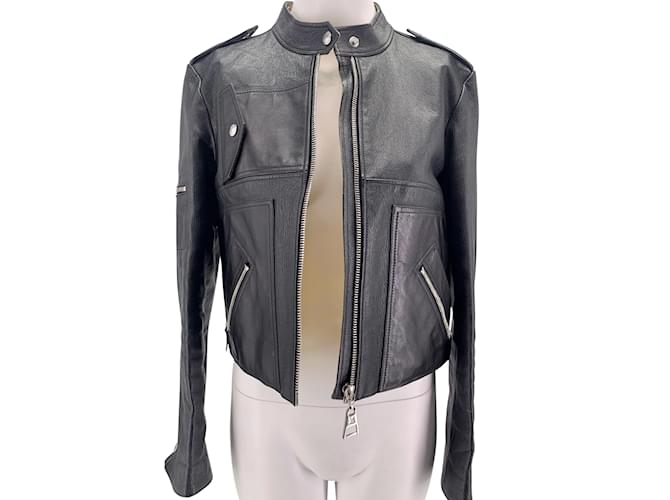 LOUIS VUITTON  Leather jackets T.fr 38 Leather Black  ref.836772