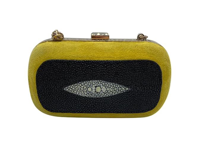 Autre Marque CAROLINE DE MARCHI  Handbags T.  Exotic leathers Yellow  ref.836982