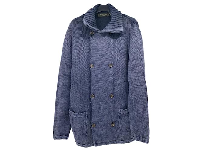 ETRO  Knitwear & sweatshirts T.International M Wool Navy blue  ref.837039