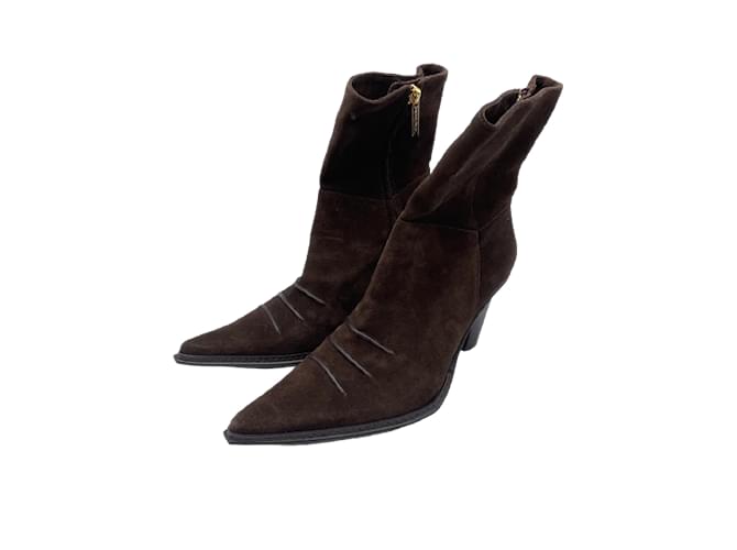 FREE LANCE  Boots T.eu 37.5 Suede Brown  ref.837456