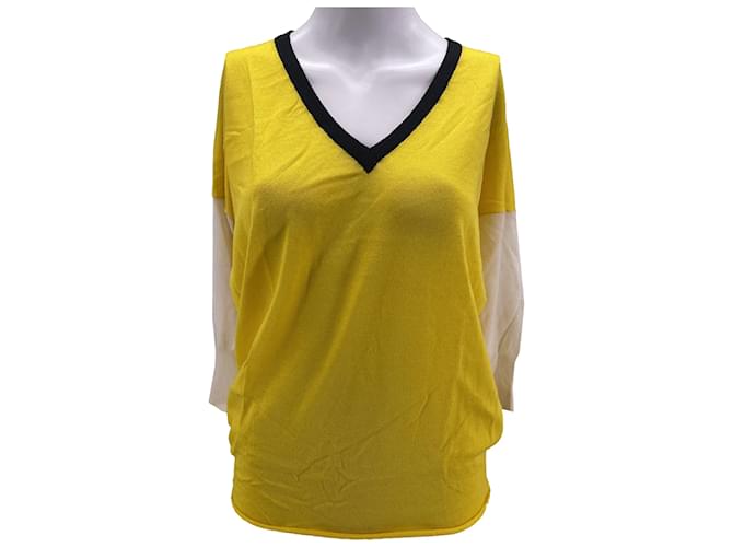 LEETHA  Knitwear T.International S Cashmere Yellow  ref.837619