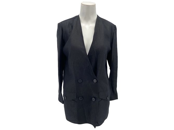 CHANEL  Jackets T.fr 40 Linen Black