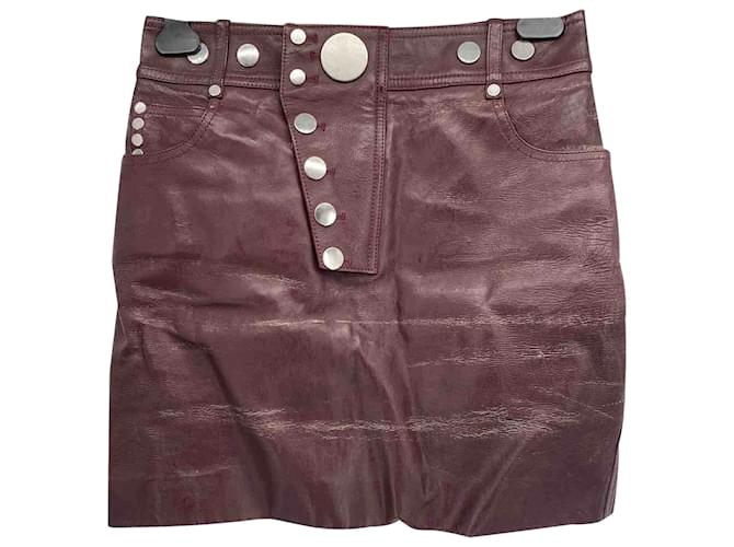 ALEXANDER WANG  Skirts T.US 6 Leather Dark red  ref.838013