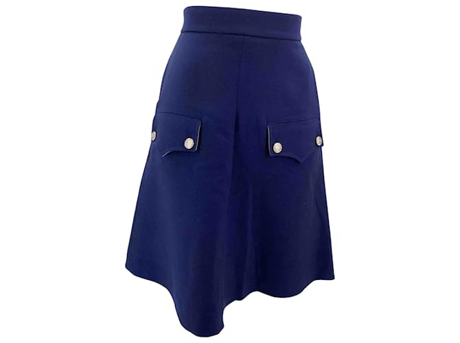 CALVIN KLEIN  Skirts T.IT 36 WOOL Blue  ref.838020