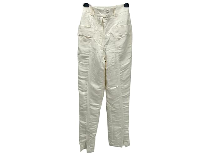 Maje AJE Pantalones T.Reino Unido 8 lino Blanco  ref.838033