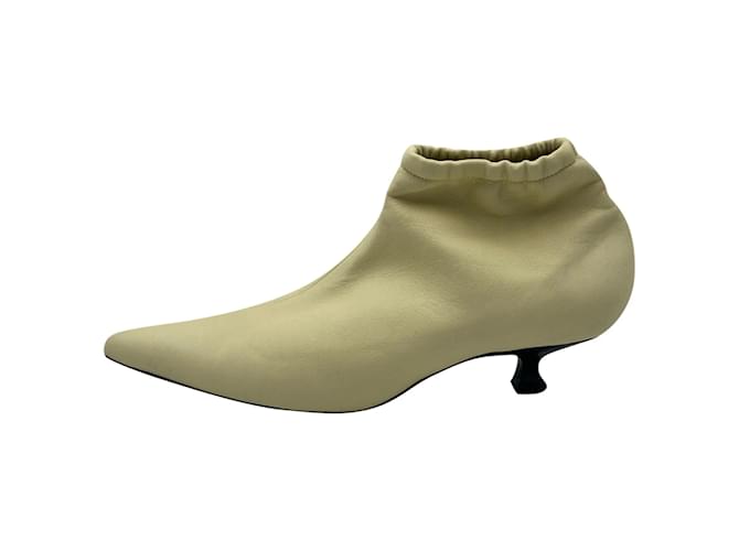 KHAITE  Ankle boots T.eu 38 Leather Cream  ref.838226