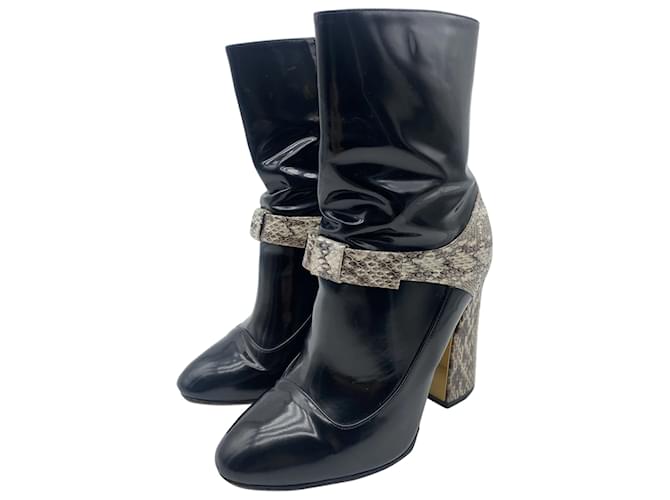 GUCCI  Ankle boots T.eu 37 Patent leather Black  ref.838272