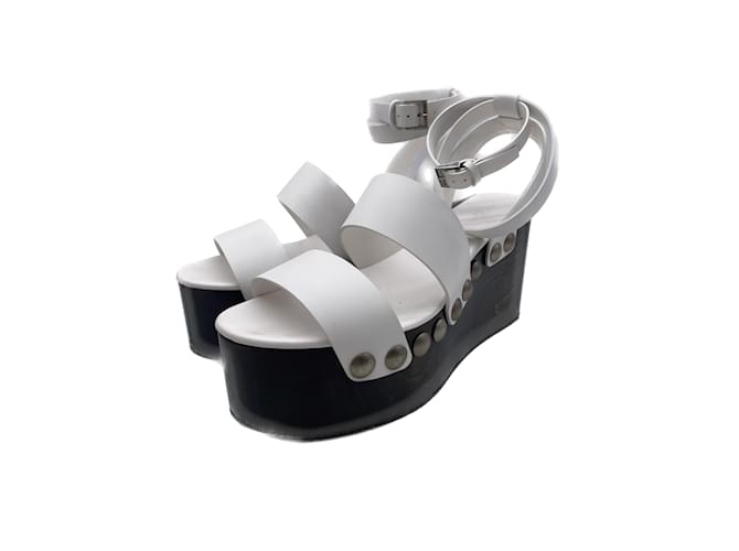 Alaïa ALAIA  Sandals T.eu 38 Leather White  ref.838324
