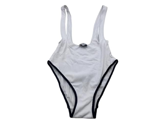 Maillots de bain CHANEL T.fr 36 polyestyer Polyester Blanc  ref.838350