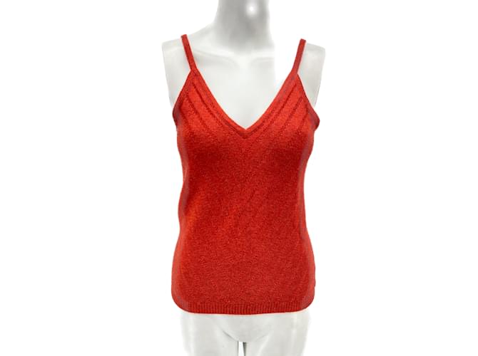 CHANEL  Tops T.fr 40 cashmere Red  ref.838355