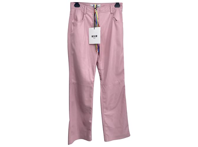 MSGM  Trousers T.fr 38 Polyester Pink  ref.838454
