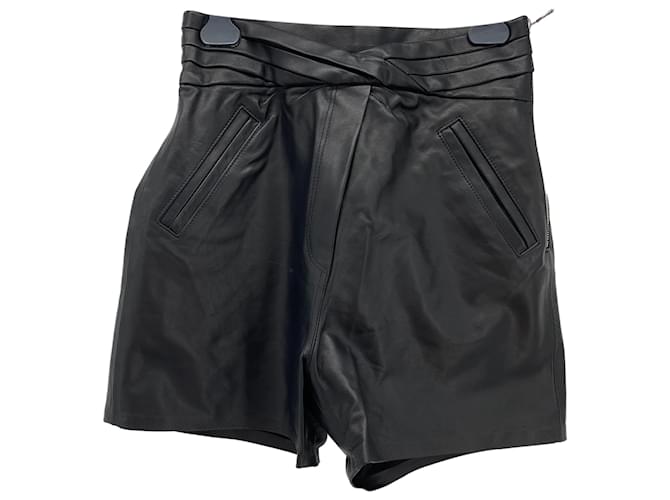 Pantalones cortos RTA.fr 36 cuero Negro  ref.838514