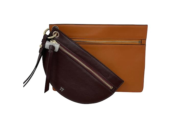 TILA MARCH  Clutch bags T.  Leather Orange  ref.838528