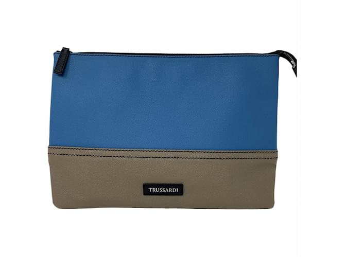 TRUSSARDI  Clutch bags T.  Leather Blue  ref.838550