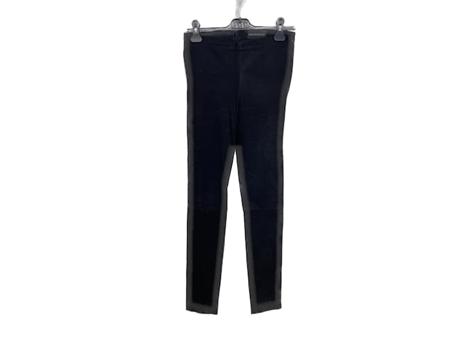 ZADIG & VOLTAIRE Pantalon T.International S Daim Suede Noir  ref.838659