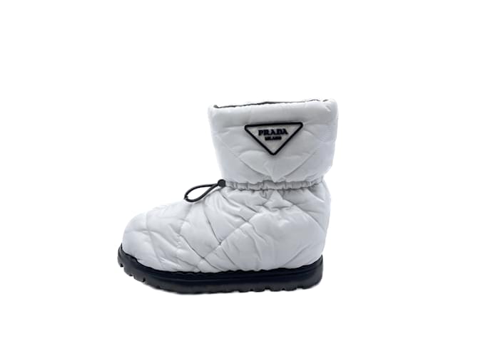 PRADA Ankle boots cloth White Joli Closet