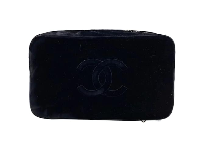 Vanity CHANEL Pochettes T.  velours Noir  ref.838745