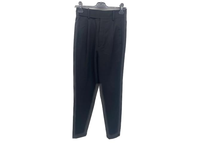 Pantalon SAINT LAURENT T.fr 38 Wool Laine Noir  ref.838853