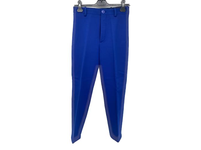 BALENCIAGA Pantalon T.fr 36 Wool Laine Bleu  ref.838856