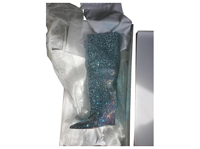 Esclusivi stivali al ginocchio decorati da Jimmy Choo Blake Multicolore Pelle  ref.838900